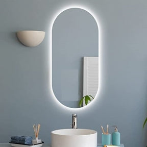 Espelho  Oval Aura Orgânica - Com LED sem Fio
