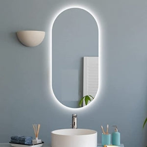 Espelho  Oval Aura Orgânica - Com LED sem Fio