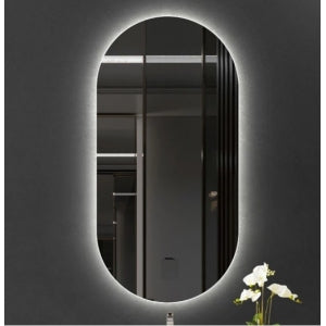 Espelho  Oval Aura Orgânica - Com LED sem Fio