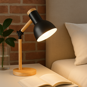 Luminária Retrátil Wood – Design Escandinavo com Toque Natural