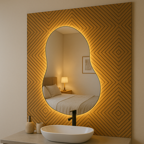 Espelho Forma Livre Com LED Decorativo
