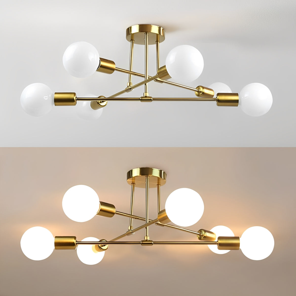 Lustre Nórdico Dourado – Design Atemporal com Toque Moderno
