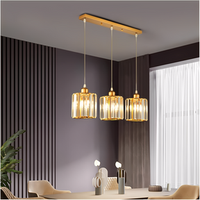 Lustre de Teto Luxo Essencial Cubo – Dourado Compacto