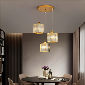Lustre de Teto Luxo Essencial Cubo – Dourado Compacto