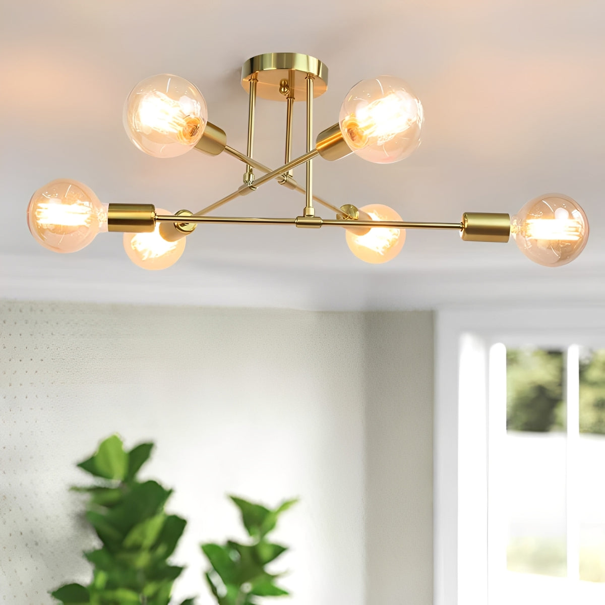 Lustre Nórdico Dourado – Design Atemporal com Toque Moderno