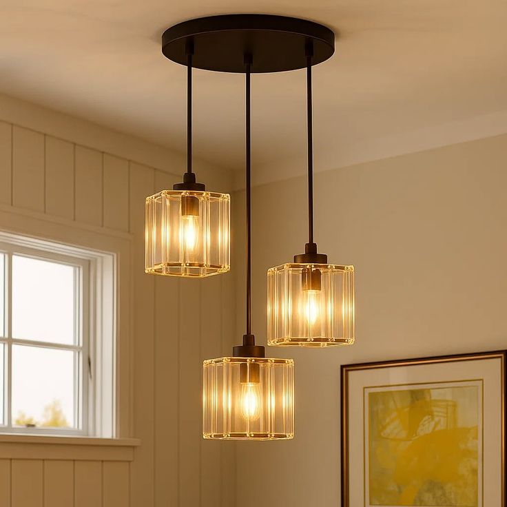 Lustre de Teto Luxo Essencial Cubo – Dourado Compacto