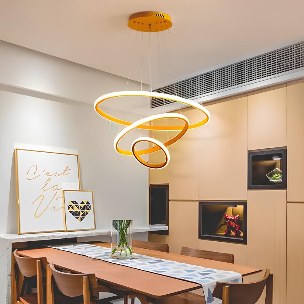 Aurora Dourada Mid – 3 Aros de Luz em Movimento