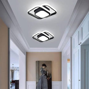 Luminária Dupla Essência – Plafon LED Geométrico Moderno