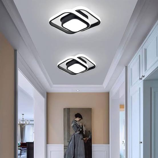 Luminária Dupla Essência – Plafon LED Geométrico Moderno