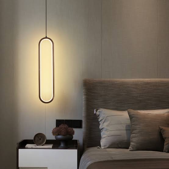 Luminária Pendente Elipse Negra LED – Design Moderno e Minimalista
